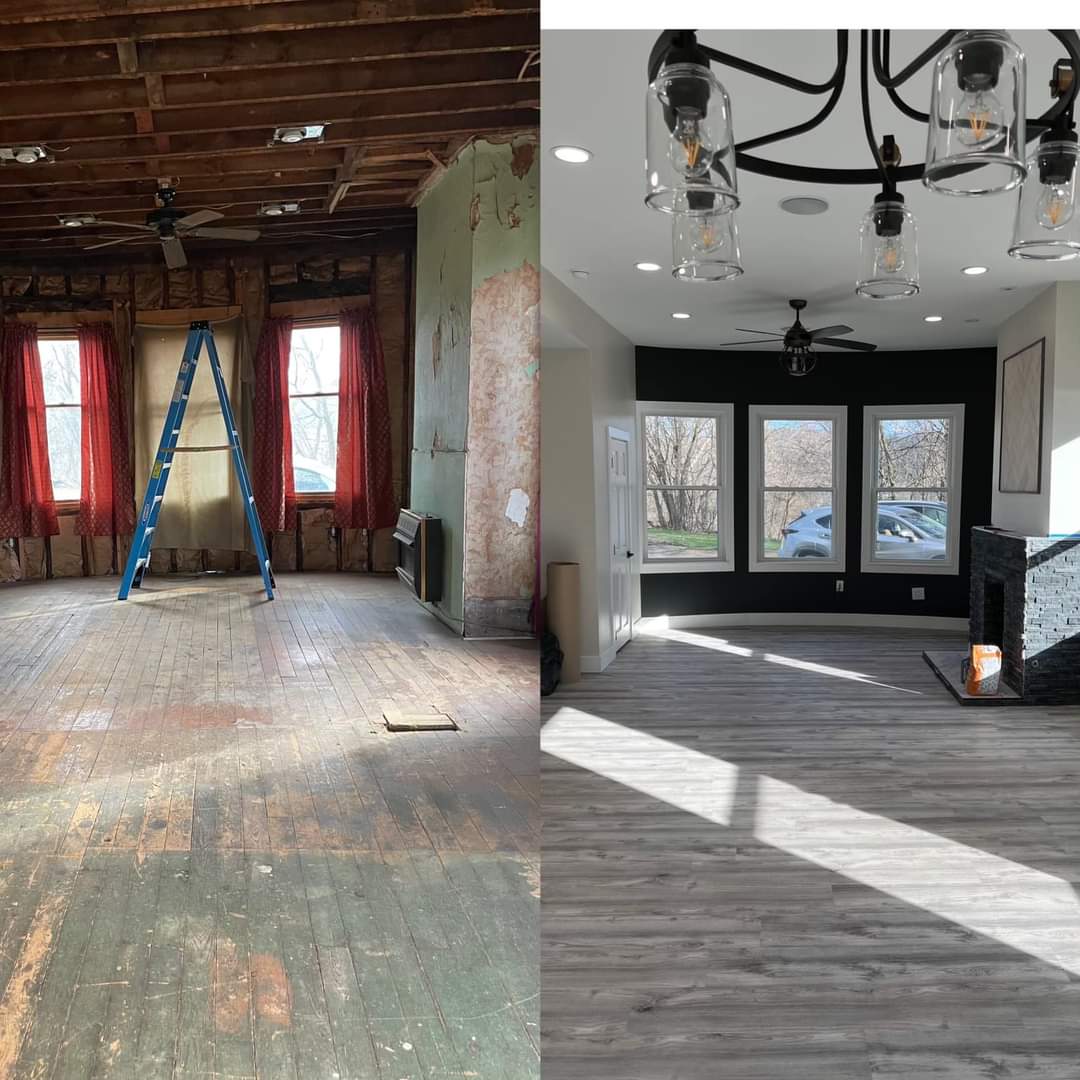 before and after dining room